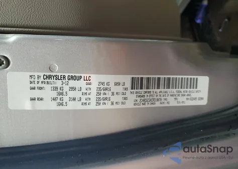 2012 Dodge Grand Caravan Sxt z USA, uszkodzony, nr VIN 2C4RDGCGXCR318070